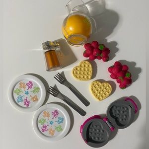 American girl doll waffle breakfast set